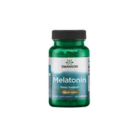 Vorschaubild für Eine Flasche Swanson Melatonin - 3 mg 120 Kapseln auf einem weißen Hintergrund.