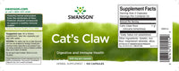 Thumbnail für Swanson's Cats Claw - 500 mg 100 Kapseln Ergänzung Etikett.