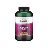 Vorschaubild für Eine Flasche Swanson MSM - 500 mg 250 Tabs auf weißem Hintergrund, zur Förderung der Gesundheit von Gelenken und Haaren/Haut.