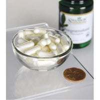 Vorschaubild für Eine Schale Swanson hochwirksames Pregnenolon - 10 mg 90 Kapseln neben einer Flasche Ginkgo Biloba.