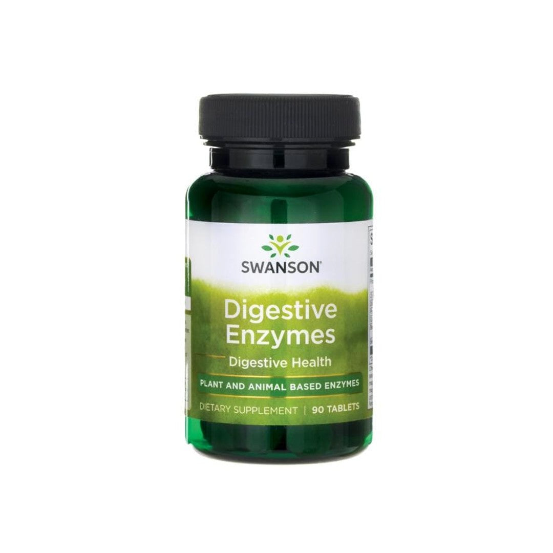 Bottle of Swanson Digestive Enzymes 90 Tablets Dietary Supplement