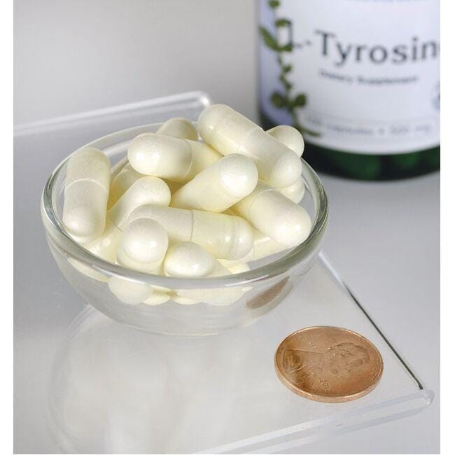 L-Tyrosin - 500 mg 100 Kapseln - Pillengröße