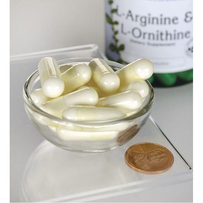 L-Arginin - 500 mg & L-Ornithin - 250 mg 100 Kapseln - Pillengröße