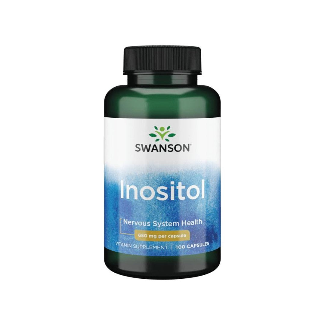 Eine Flasche Swanson Inositol - 650 mg 100 Kapseln.