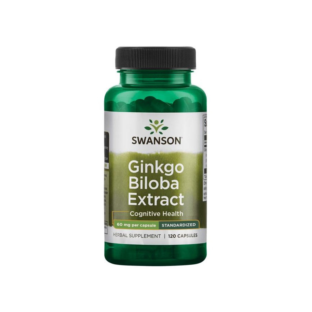 Swanson Ginkgo Biloba Extrakt 24% - 60 mg 120 Kapseln.