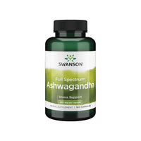 Vorschaubild für eine Flasche Swanson's Ashwagandha - 450 mg 100 Kapseln Ergänzung.