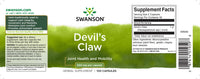 Thumbnail für Das Etikett für Swanson's Teufelskralle - 500 mg 100 Kapseln.