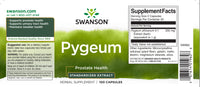 Vorschaubild für Ein Etikett für Swanson Pygeum - 500 mg 100 Kapseln, fördert die Gesundheit von Prostata und Harnwegen.