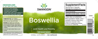 Vorschaubild zu Das Nahrungsergänzungsetikett für Boswellia - 400 mg 100 Kapseln von Swanson.