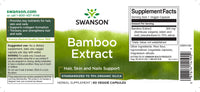 Vorschaubild für das Etikett des Nahrungsergänzungsmittels für Swanson Bambus-Extrakt - 300 mg 60 pflanzliche Kapseln.