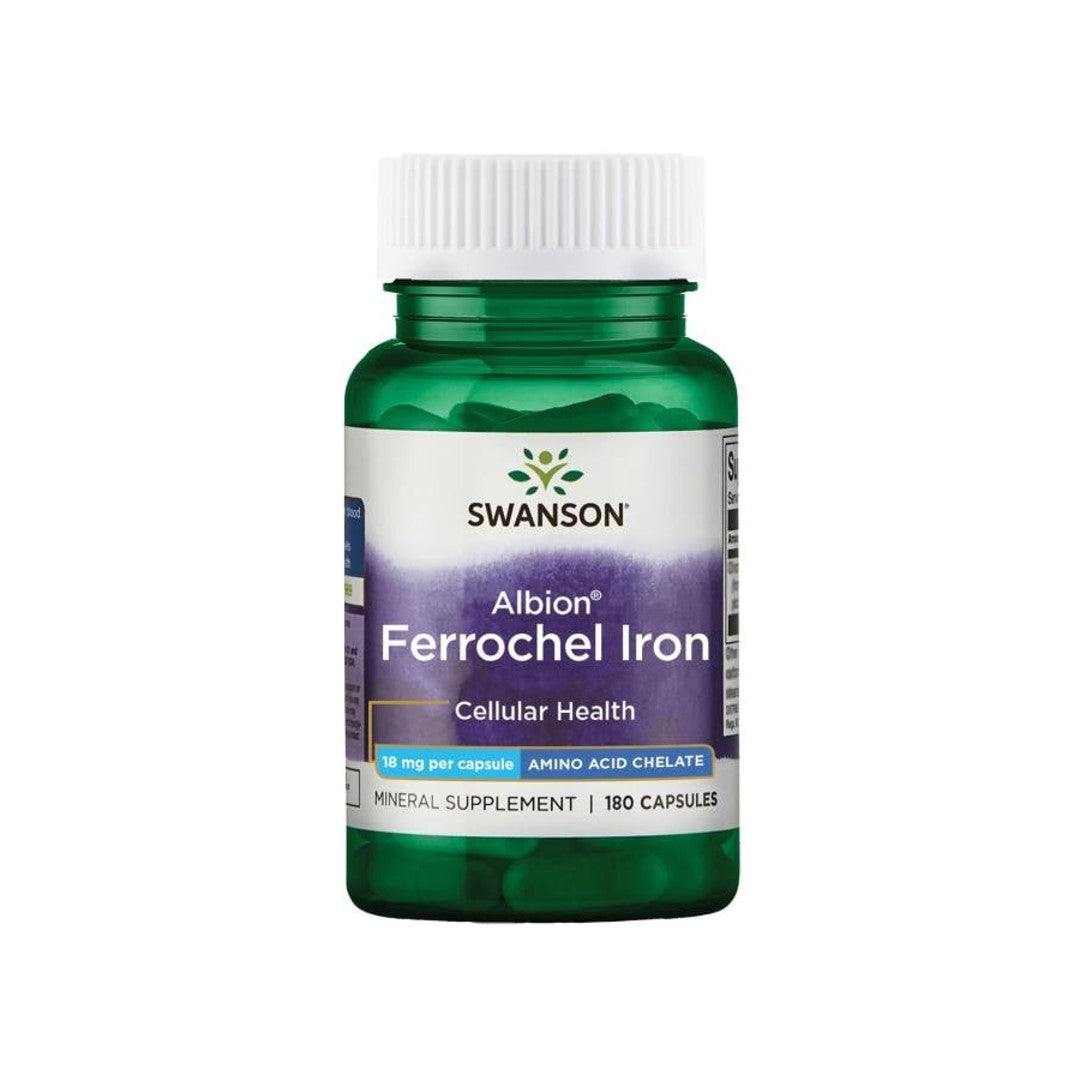 Swanson Ferrochel Eisen - 18 mg 180 Kapseln Albion Chelated