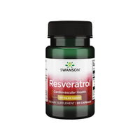 Thumbnail for A bottle of Swanson Resveratrol - 100 mg 30 capsules, providing antioxidant protection for cellular longevity and cardiovascular wellness.