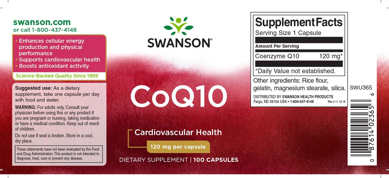 Coenzym Q1O - 120 mg 100 Kapseln - Swanson Coenzym Q1O - 120 mg 100 Kapseln - Swanson Coenzym Q1O - 120 mg 100 Kapseln.