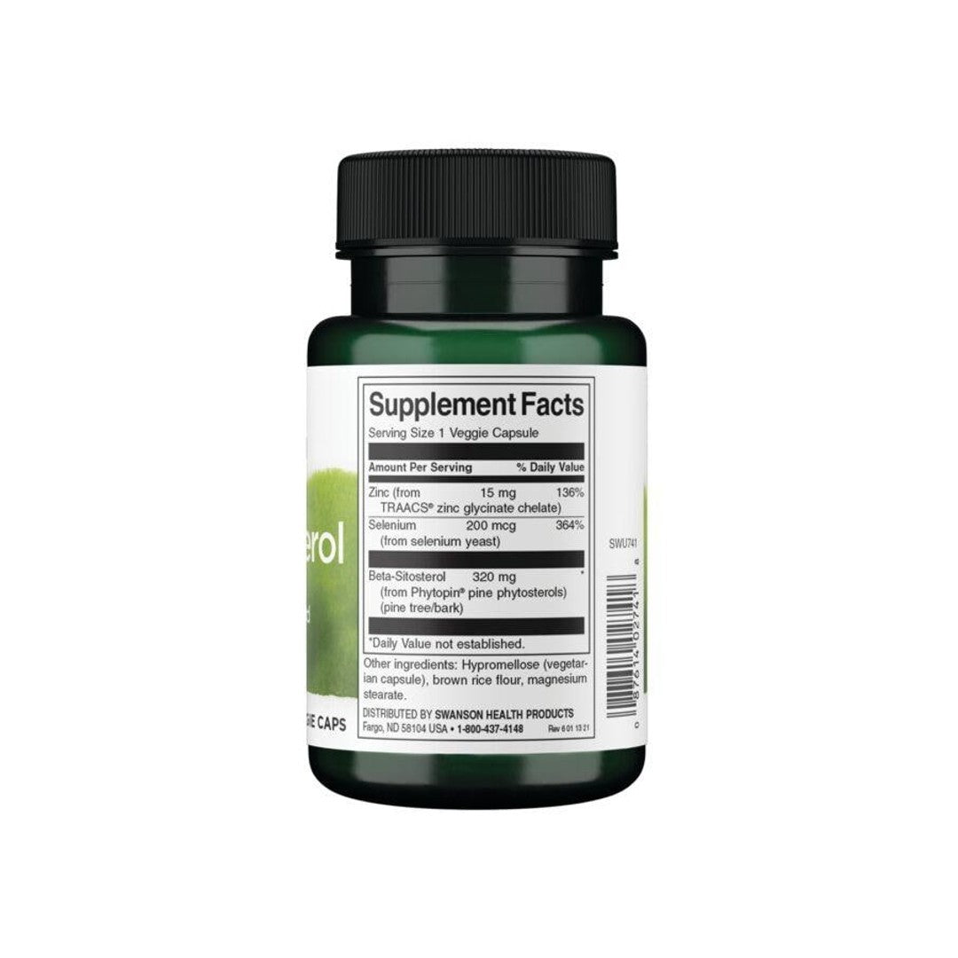 Ein Nahrungsergänzungsmittel mit Beta-Sitosterol - 320 mg 30 pflanzliche Kapseln mit einem Swanson Etikett.