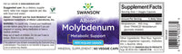 Thumbnail für Swanson's Chelated Molybdenum - 400 mcg 60 Kapseln Ergänzung Etikett, Förderung des Stoffwechsels und der Absorption.