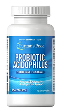 Vorschaubild für Puritan's Pride Probiotic Acidophilus 100 Tabletten unterstützt das Verdauungs- und Immunsystem.