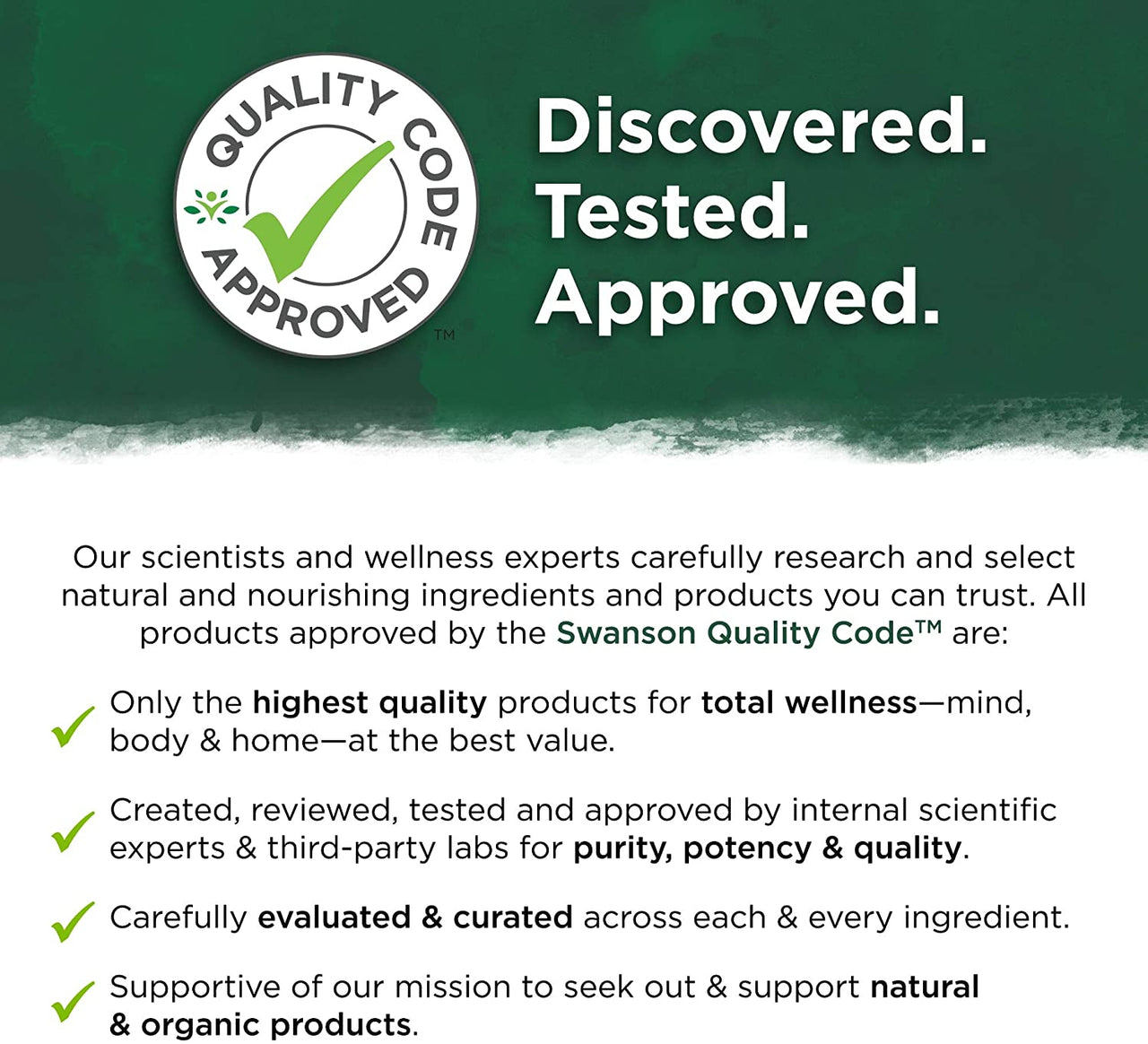Ein Etikett für das Swanson 5-HTP Maximum Strength 200 mg 60 Capsules mit grünem Hintergrund.