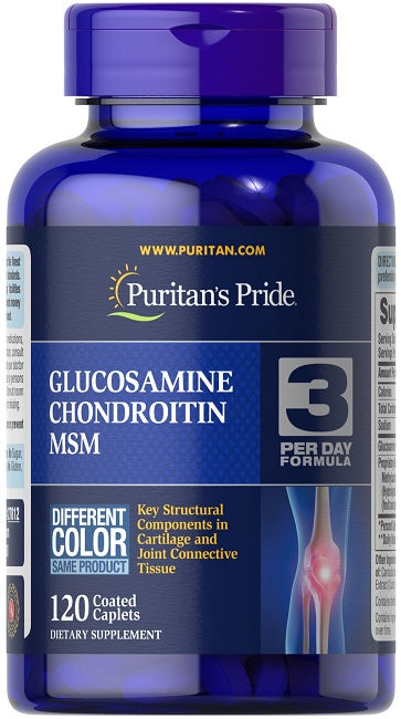 Puritan's Pride Glucosamin, Chondroitin & MSM-3 Pro Tag Formel 120 überzogene Kapseln