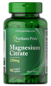 Vorschaubild für Puritan's Pride Magnesiumcitrat 210 mg 90 beschichtete Kapseln.