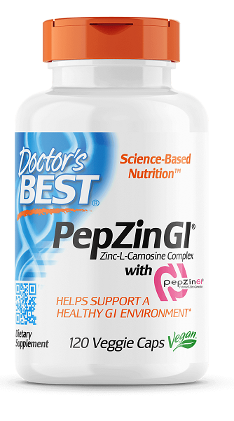 Doctor's Best PepZin GI 120 Veggie-Kapseln Nahrungsergänzungsmittel für gelegentliche Magenbeschwerden und Magengesundheit.
